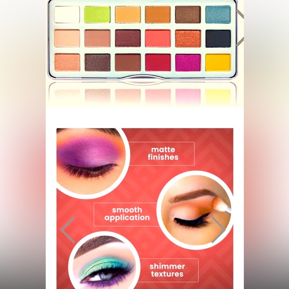 18 Shades Eyeshadow High Pigmented Colors ‘Fairy Tale’ WET/DRY NEW Mirror Tin - Picture 1 of 9